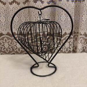 Vintage Heart Shaped Wire Cage Candle Holder Plant Holder Decoration